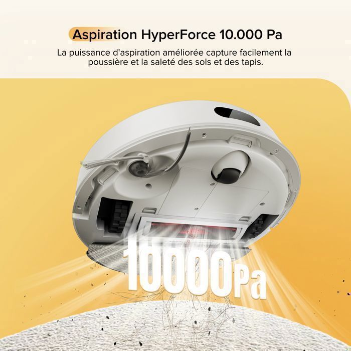 roborock Q10 S5+ Set Aspirateur Robot Laveur avec Station, 10000 Pa Aspiration, Vidage