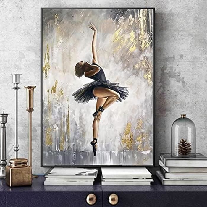 Abstrait Danseuse Ballerine Affiche Ballet Fille Toile Tableau Art  Peintures Decoration Murale pour Salon Chambre,Sans Cadre 60x80cm -  Cdiscount Maison