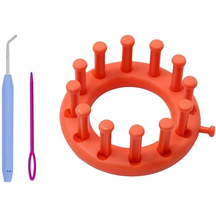 Kit Tricotin Circulaire Pour Débutants – 1 Cadre 19 Cm Avec Aiguille & Crochet | Idéal Bonnets, Chaussettes, Écharpes | Loisir Créatif Enfant & Adulte