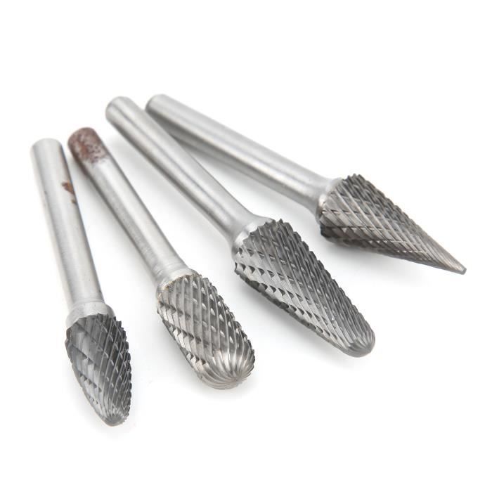 Lime Rotative Carbure Tungstène - Double Fente - Pour Bois, Métal Et Gravure - Tige 6mm