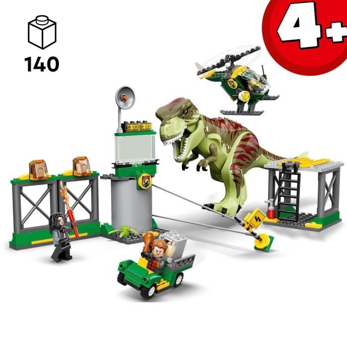 LEGO® 76944 Jurassic World L'Évasion du T. Rex, Dinosaures, Avec