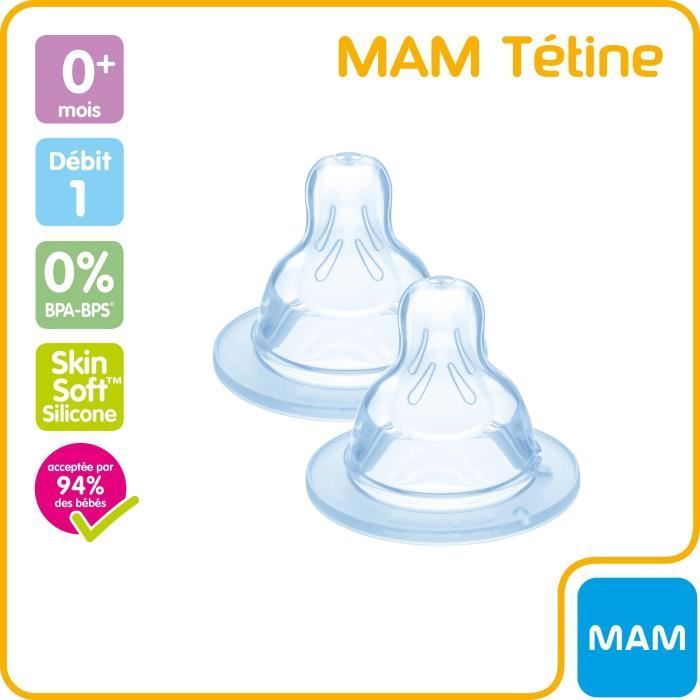 Biberons & Tétines: MAM Tetine Silk Débit 0 Spécial Nouveau-né 0m+