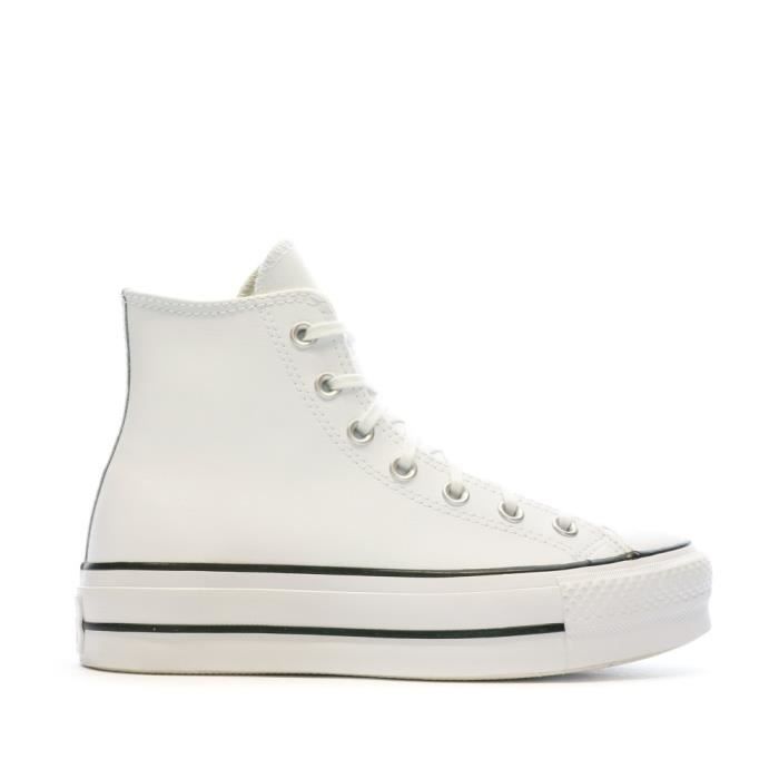 Baskets montantes blanches femme Converse Ctas Lift Hi Tige cuir