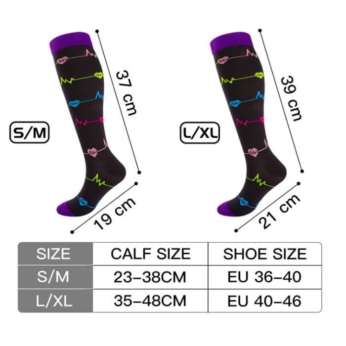6 Paires Chaussettes Coton Sport - Taille Unique Unisexe, Noir Et Blanc