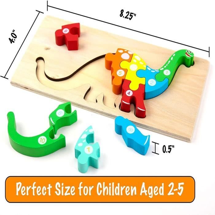 4 Pièces 3D Dinosaure En Bois Puzzle Enfant Bébé Jeu Puzzle Éducatif  Montessori Jouets 1 2 3 4 Ans Fille Garçon Animal Lapin