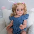 poupée Reborn fille 55CM jouet de bain complet en Silicone imperméable peinture détaillée à la main avec veines visibles-2