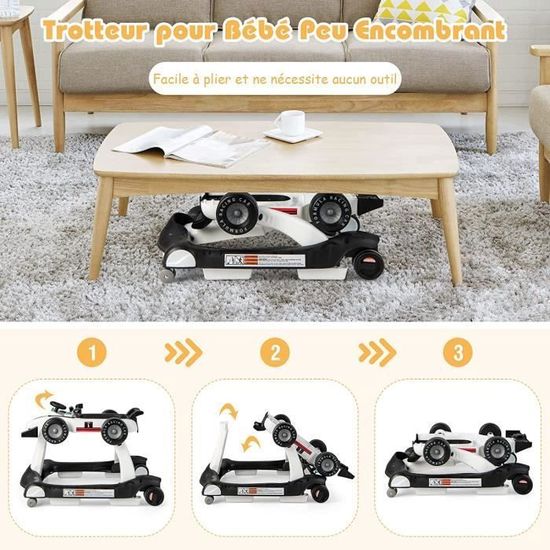 Trotteur Bébé Mois GOPLUS Trotteur Bébé En Pliable Et