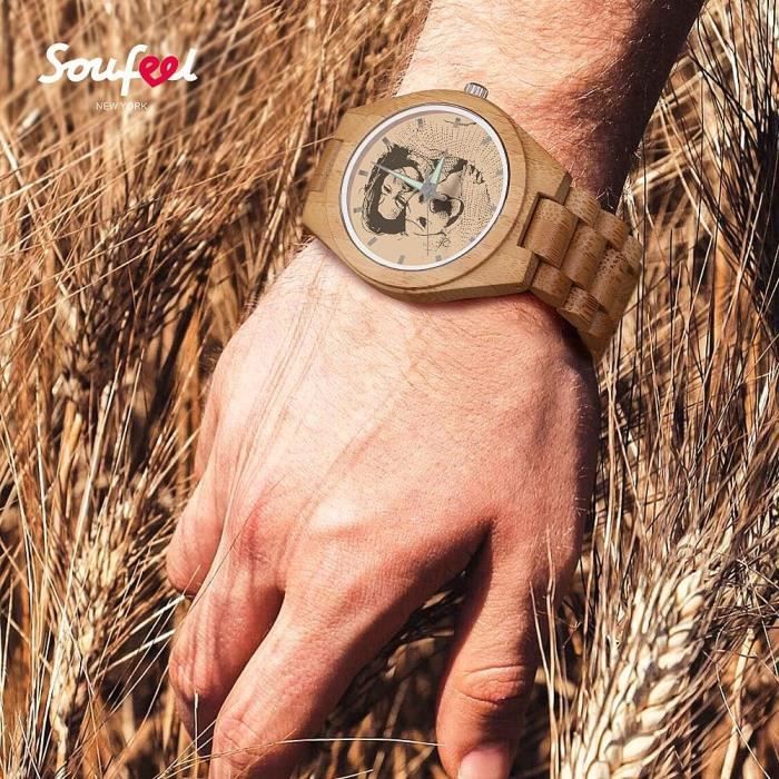 Montre en bois shop personnalisable avec photo