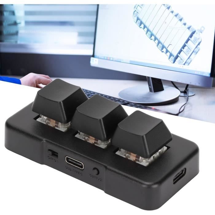 Clavier 3 touches clavier macro usb bluetooth sans fil 2 4 g avec