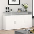 Meuble TV Vicco Amato - Buffet Vaisselier En Blanc, 160 Cm, En Panneau Aggloméré