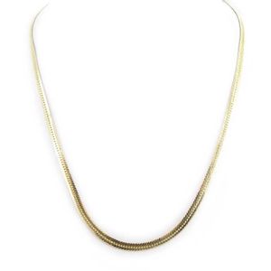 Collier Vintage Maille Anglaise Plaqué Or - Longueur Ajustable Style Rétro