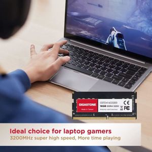 Barrette Mémoire RAM Crucial DDR4 16 Go 3200 MHz SODIMM Pour PC Portable - Garantie à Vie