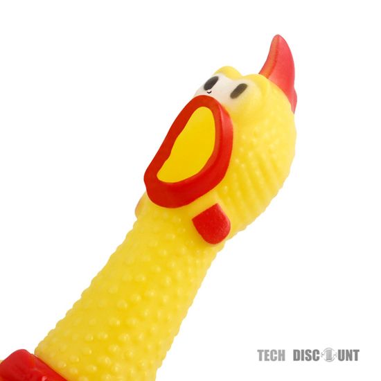 Td Poulet Couineur Chien Jaune Plastique Jouet Coq Poule Resistant Bruit Gros Interactif Crie à Macher Animaux Compagnie Domestique
