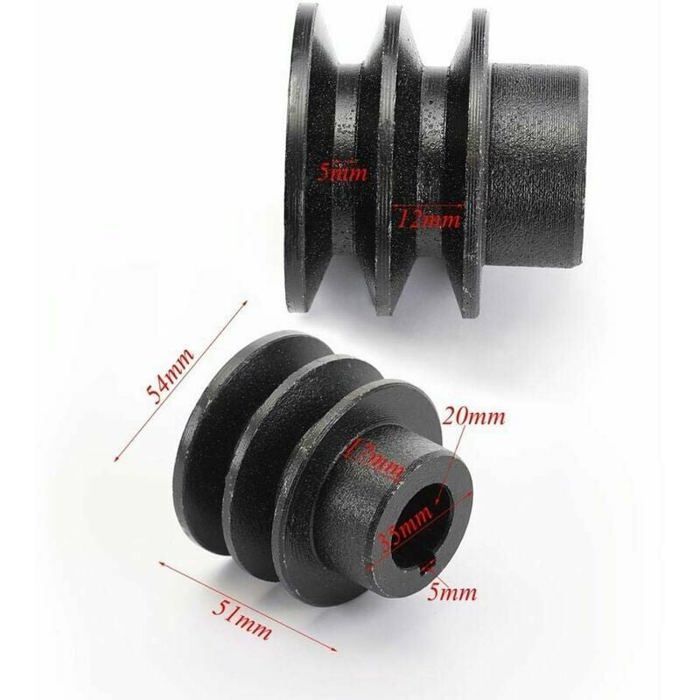 HPLIVE Diamètres 50-100mm Poulie Courroie Trapézoïdale HPLIVE - Fonte Double Fente Type A Diamètre 50-100mm Accessoire Machine Courroie