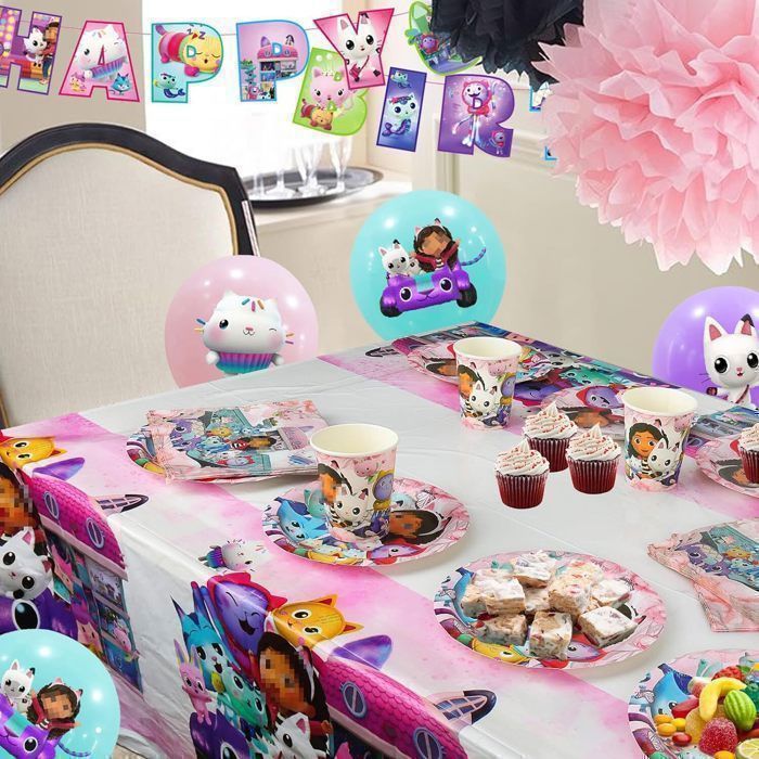 100 Pcs Story 4ans Anniversaire Vaisselle Kit, Story 4ans