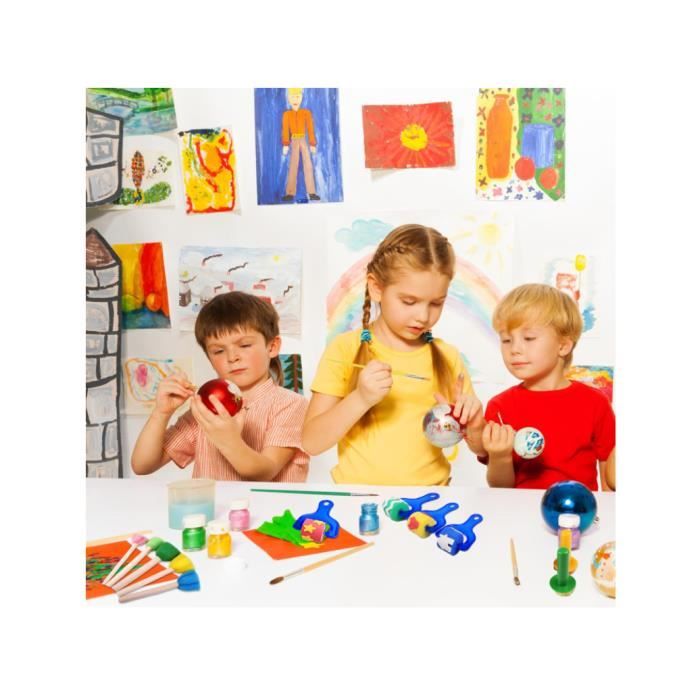 30 Pinceaux éponge Peinture – Tailles Et Formes Variées, EVA Non Toxique, Cadeau Enfant