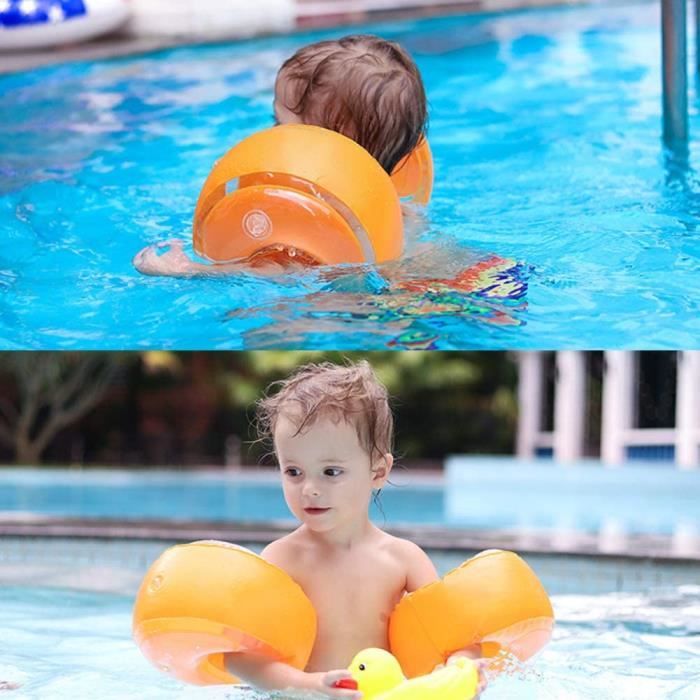Brassards De Natation Enfants CUVZORA - Double Airbag, 20-40kg, 1-14 Ans, Orange