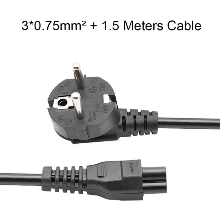 Cable Alimentation PC 220V Trèfle 3m