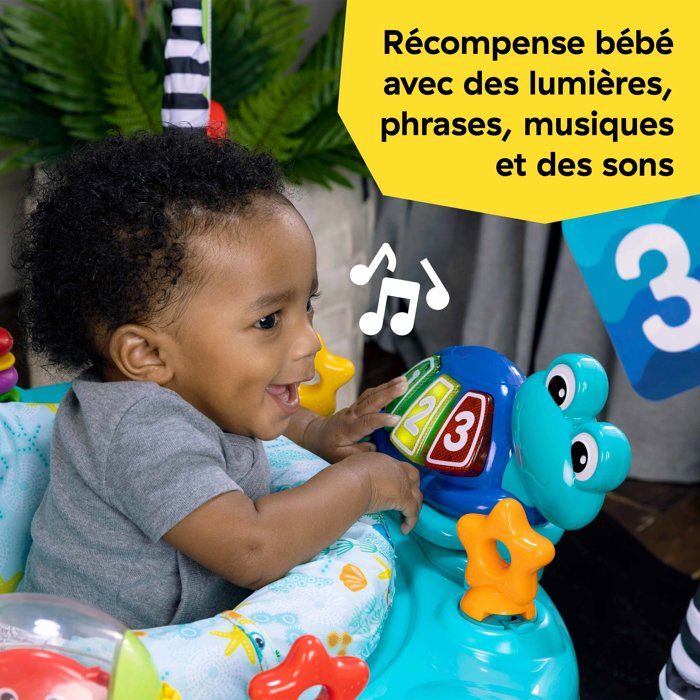 Jumperoo Jungle Bébé Siège Pivotant 360° DREAMADE - Aire D'Éveil Avec Jouets, Musique Et Lumière