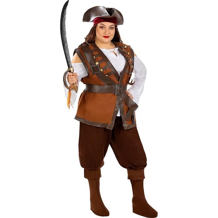 Costume Pirate Femme Jeinbuil - Lot De 5 Accessoires - Chapeau, Foulard, Ceinture - Pour Carnaval Et Halloween