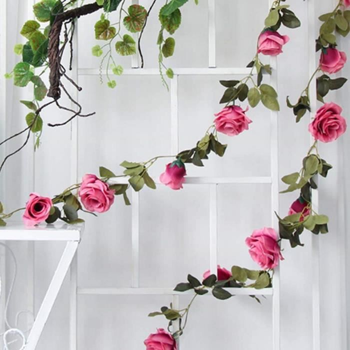 Stickers muraux muraux de vigne à Bloem suspendues, Fleurs roses, feuilles,  monde