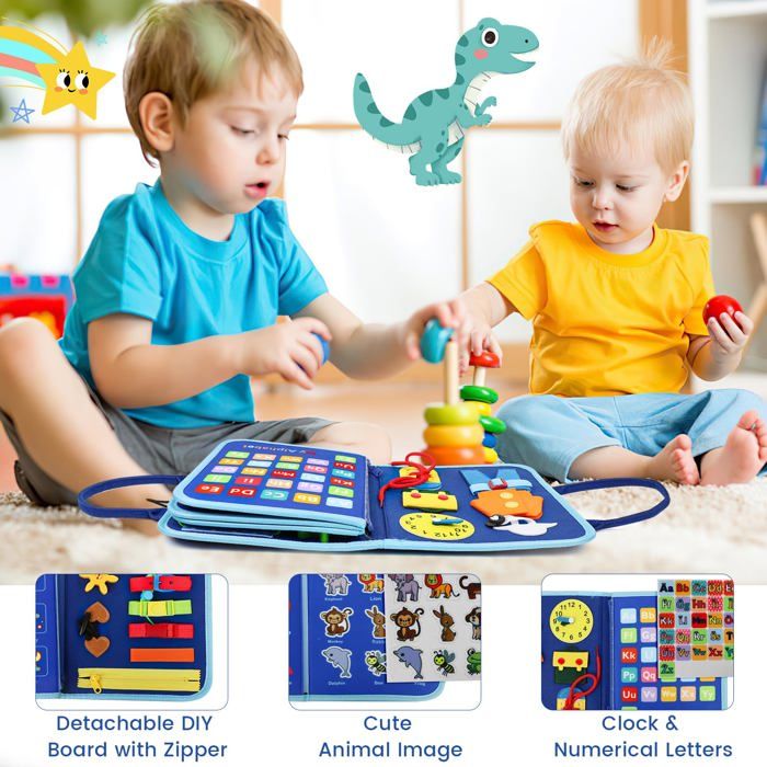 symael Busy Board en Francais Jeu educatif Montessori transportable Voyage - Jeu Enfant 1 an, 2