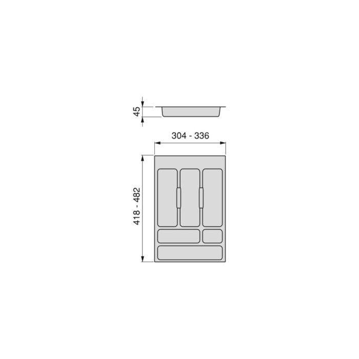 Range-couverts - EMUCA - Optima Universal - Plastique gris - 400 mm ...