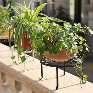 Support De Pot De Fleurs En Métal 2 Étages Blanc - Idéal Intérieur Extérieur Terrasse Jardin Balcon