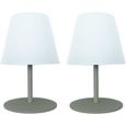 Set de 2 lampes de table sans fil - LUMISKY - TWINS - Olive - H16 cm - LED-0