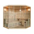 Sauna Traditionnel Finlandais d'angle 4/5 places vitré Gamme prestige IMATRA-0