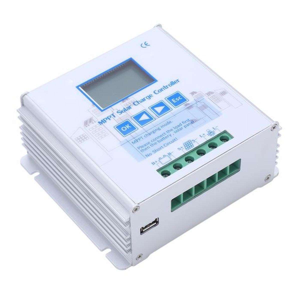 Contrôleur Solaire MPPT 100A - Double écran LCD, USB, 12V/24V Automatique | Idéal Pour Batteries Au Plomb & Panneaux Solaires