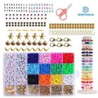 DONFANLIA Perles faites à main en argile polymère 6 mm 24 grilles Perles d'espacement en vrac avec lettres anglaises pour bracelets, colliers