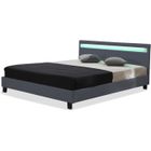 HABITAT ET JARDIN Lit avec LED "Maria" - 140 x 190 cm - Gris