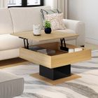 IDMARKET Table basse plateau relevable EDEN carrée bois et noir