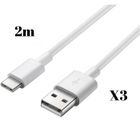 Cable USB-C pour Realme 8 - 8 5G - 8i - 8 Pro - 7 - 7 5G - 7i - 7 Pro - 6 - 6i - 6s - 6 Pro - 5 Pro - Blanc 2m [LOT 3] Phonillico®