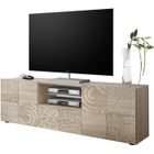 TOUSMESMEUBLES Meuble TV 2 portes 1 tiroir Chêne clair - BARI - L 181 x l 42 x H 57