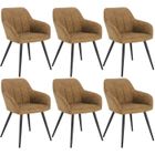WOLTU Chaise de Salle à Manger lot de 6, Tissu Scientifique + métal, Chaise Salon, Brun