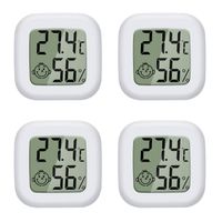 4 pièces Mini LCD Thermomètre Hygrometre Intérieur, pour Les Chambres D'enfants,Les Chambres de Personnes âgées etc.