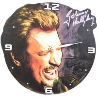 Horloge Murale Johnny Hallyday - 38 cm - Noir