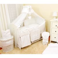 Ciel de lit bébé en Moustiquaire XXL Grande Taille Cœurs Blanc Moustiquaire décorative.