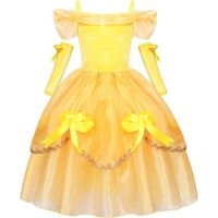 Déguisement Princesse Belle pour Bébé Fille - AMZBARLEY - Costume Carnaval Cosplay Halloween Noël - 2-13 Ans