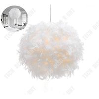 TD® Lustre en plume d'oie blanc- Décoration de Chambre à coucher pour enfants Hall d'exposition-Lampe lustre en suspension-Multi
