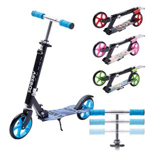 TROTTINETTE ADULTE AREBOS Trottinette Cityroller Scooter réglable en Hauteur | Roues LED-XXL |pour Enfants | jusqu'à 40 kg de Charge | Kickscooter