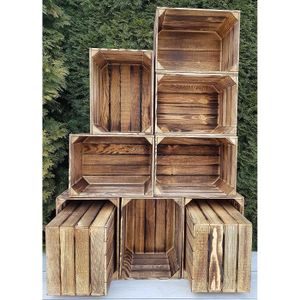 CAISSE BOIS PYXIDAS Lot de 12 Caisses en bois pour le stockage