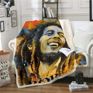COUVERTURE - PLAID Couverture Bob Marley en flanelle douce 60x120cm -