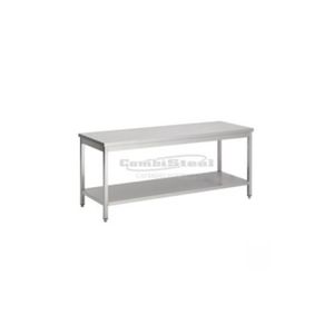 PLAN DE TRAVAIL Table Inox Avec Etagère Basse Soudée - Combisteel - Gamme 600 - 700x600 - Gris