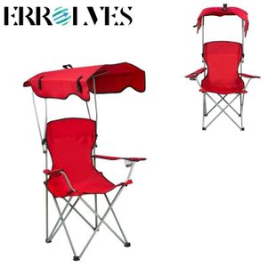 CHAISE DE CAMPING ERROLVES®lot de 2-(Rouge)-Chaise de camping avec porte-gobelet-Chaise Pliante Camping Portable