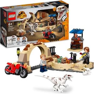 ASSEMBLAGE CONSTRUCTION LEGO® 76945 Jurassic World La Poursuite en Moto de l’Atrociraptor, Dinosaures, 2 Bébés Dinos et Minifigurines