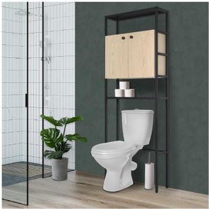 RUII Meuble de toilette Meuble WC Meuble de rangement 87 x 18 x 98 cm -  Cdiscount Maison
