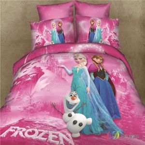 Avec Drap De Dessus Parure De Lit Pour Lit Simple 1 Place Motif La Reine Des Neiges Elsa Anna Et Olaf Drap Housse Et Taie Doreiller Disney Cuisine Maison Draps Et